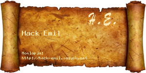 Hack Emil névjegykártya