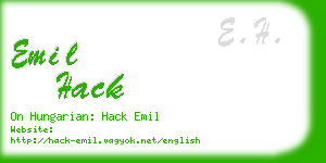 emil hack business card